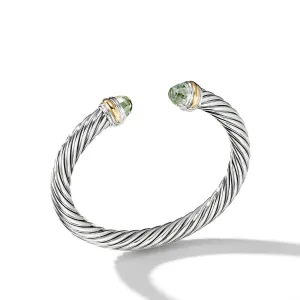 David Yurman Cable Classics Collection Bracelet with Prasiolite and 14K Gold - Large