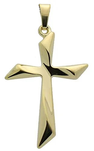 Dazzling Holy Cross in Solid 14 Karat Yellow Gold