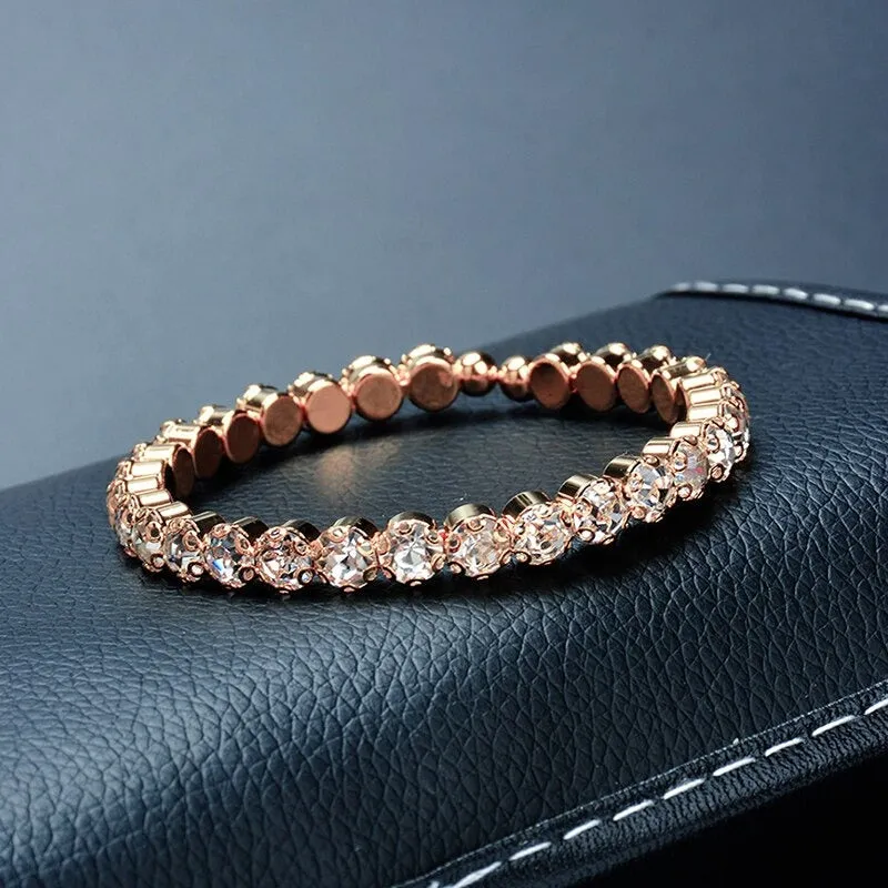 Dazzling Rhinestone Tennis Chain Choker Necklaces Jewelry