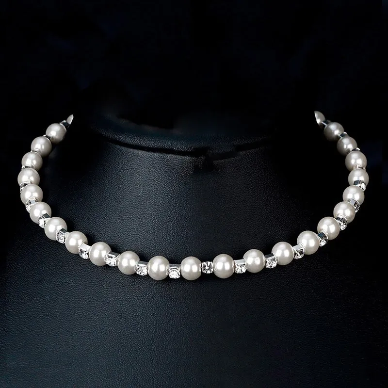 Dazzling Rhinestone Tennis Chain Choker Necklaces Jewelry