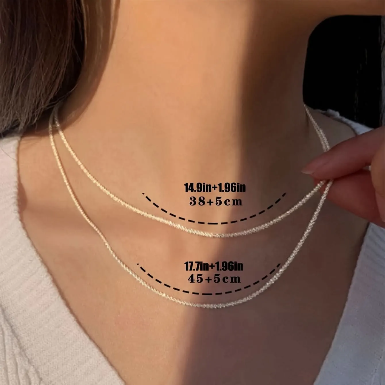 Dazzling Silver Plate Necklaces Set (2 pcs)