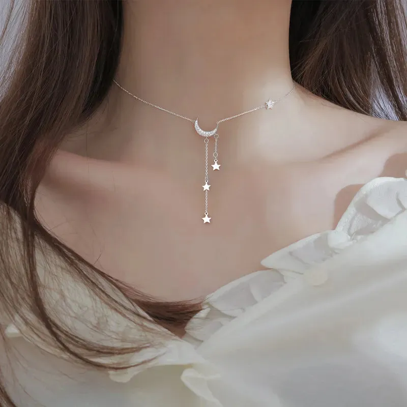 Dazzling Star & Moon Necklace