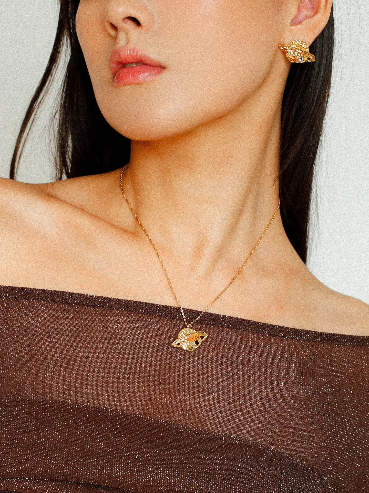 Dazzling Stars Pentagram Planet Element Necklace Gold Single Pendant