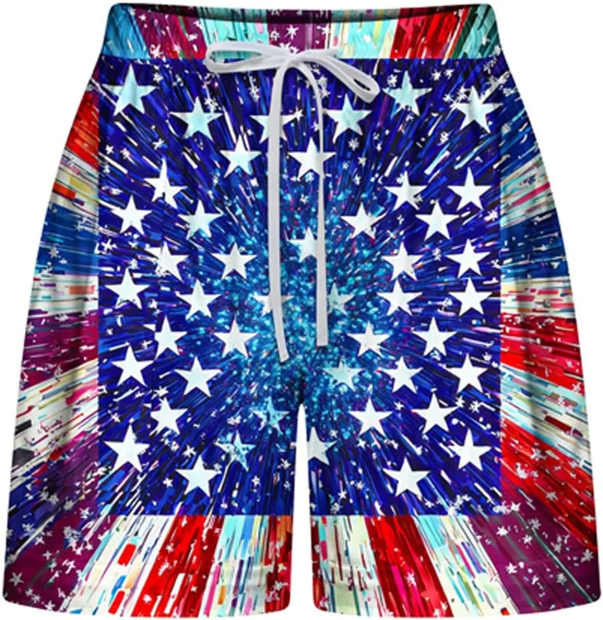 DDAPJ pyju American Flag Shorts for Women 2025 Summer Casual Drawstring High Waist Shorts Star Striped 4th of July Outfits