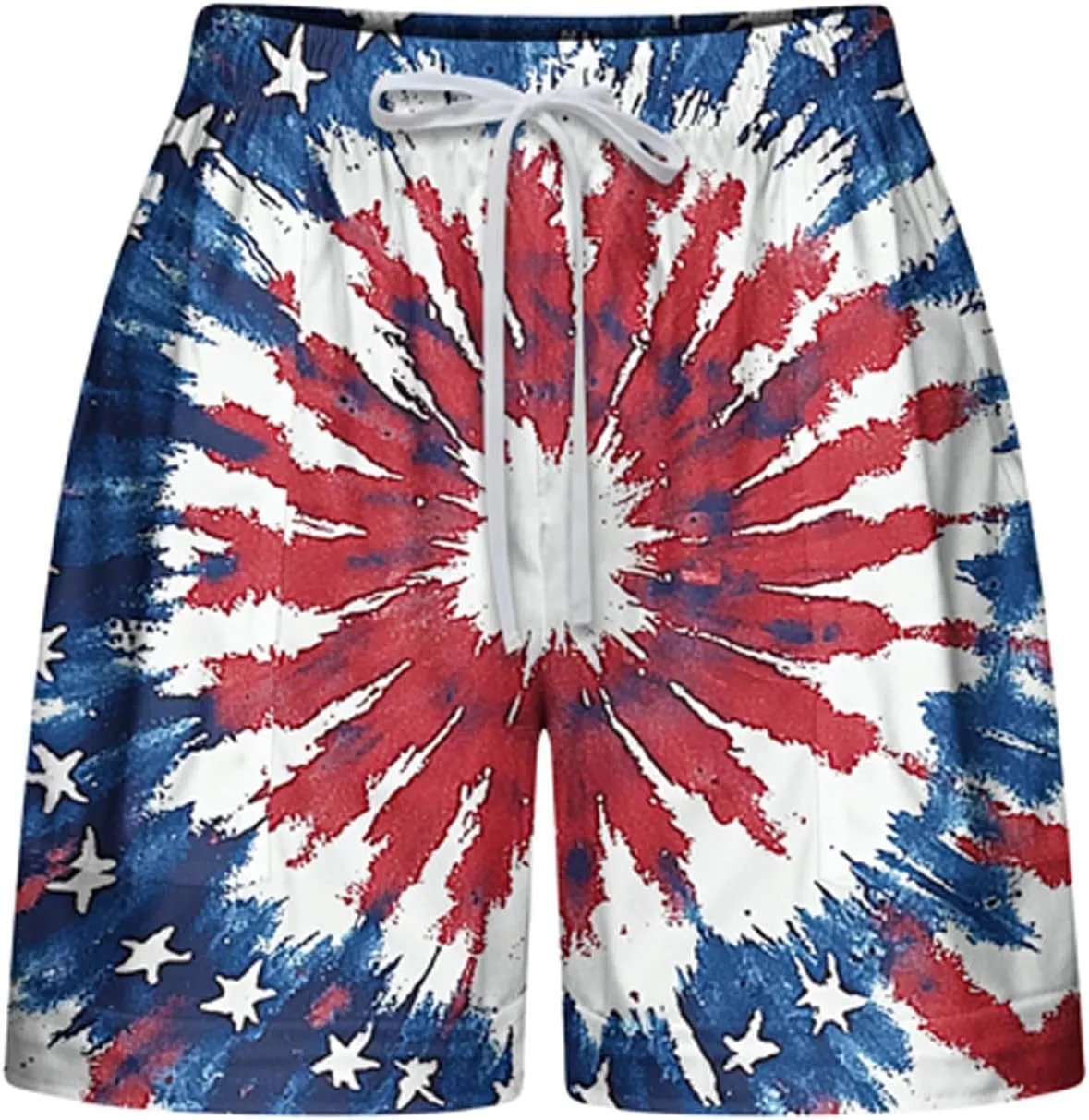 DDAPJ pyju American Flag Shorts for Women 2025 Summer Casual Drawstring High Waist Shorts Star Striped 4th of July Outfits