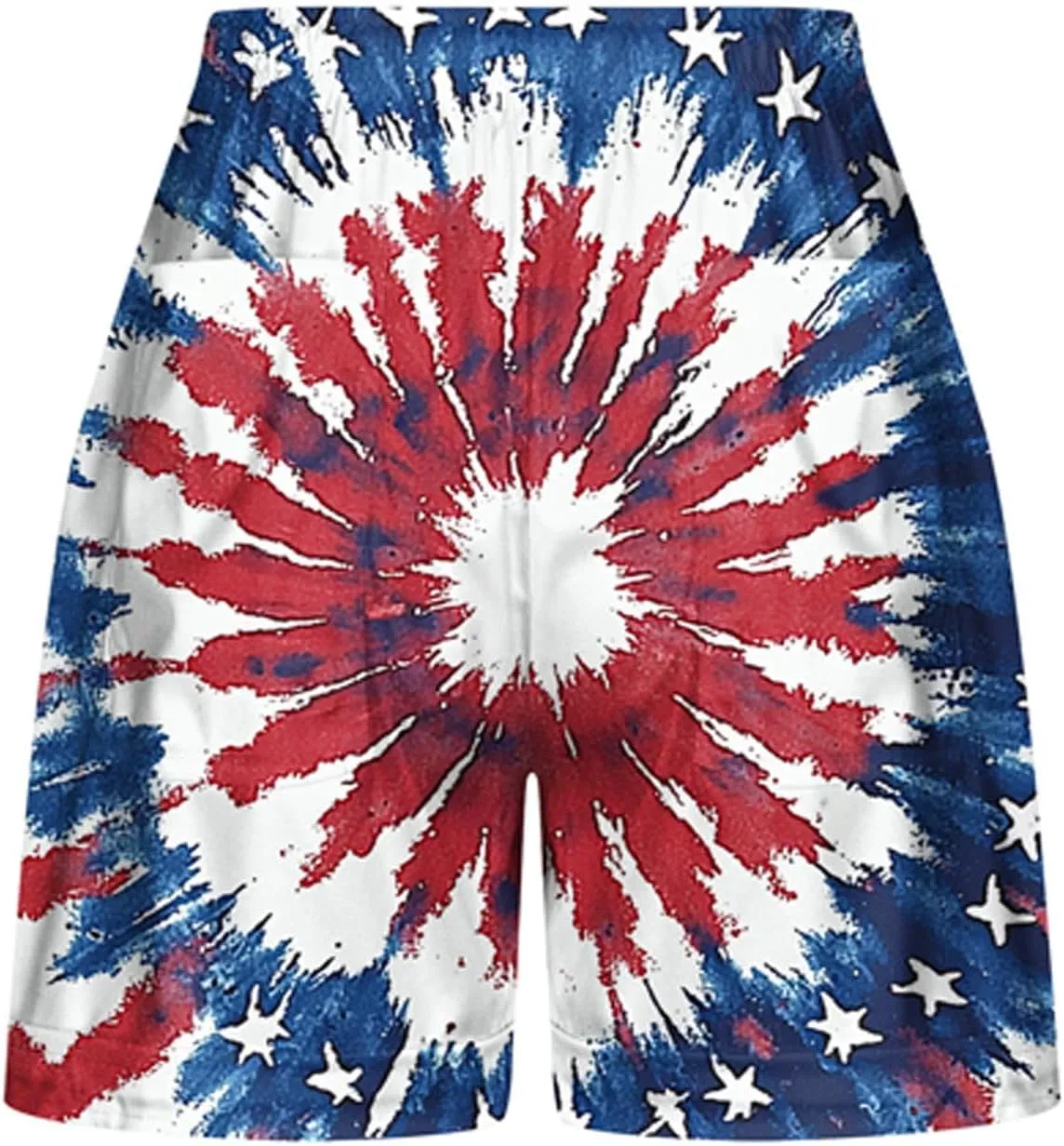 DDAPJ pyju American Flag Shorts for Women 2025 Summer Casual Drawstring High Waist Shorts Star Striped 4th of July Outfits