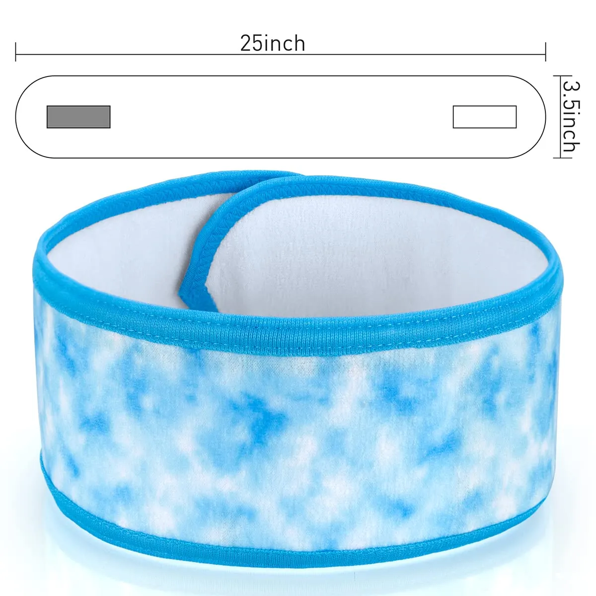 Denfany Spa Facial Headband, Terry Cloth Headband 4 Pack Ultra Soft Adjustable Skincare Headband for Face Washing, Shower, Facial Mask, Yoga