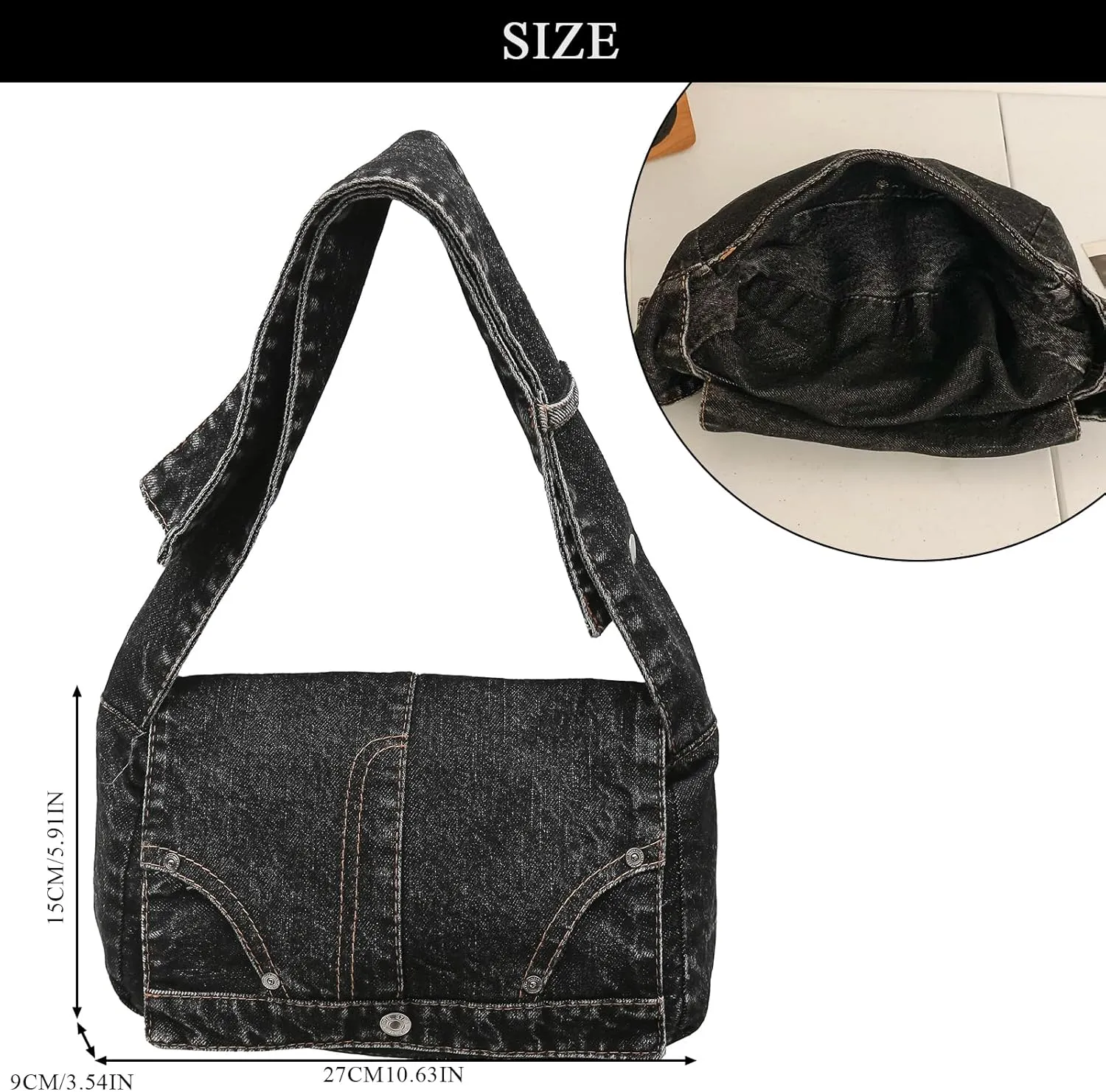 Denim Crossbody Bag Purses for Women Denim Shoulder Bag Handbags