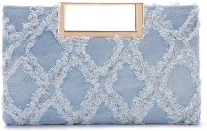 Denim Purses for Women Denim Clutch Purse Retro Denim Tote Bag Denim Crossbody Bag for Casual Formal Wedding