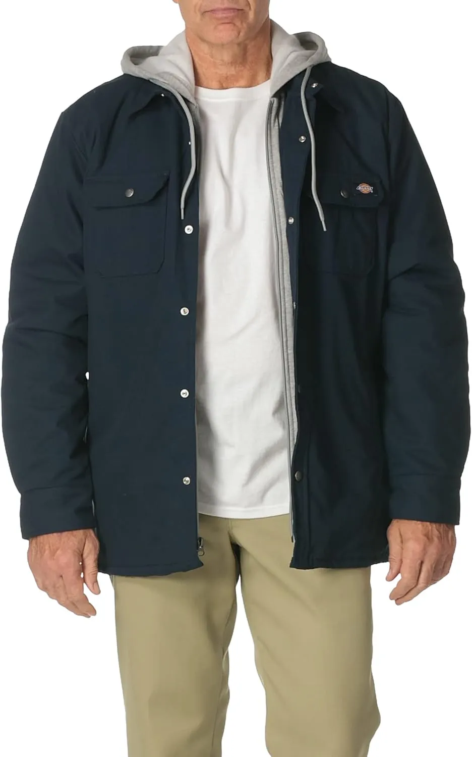 Dickies Men's Relaxed Fit Hooded Duck Quilted Shirt Jacket
