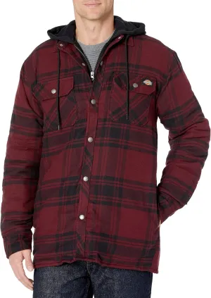 Dickies Men's Relaxed Fit Hooded Duck Quilted Shirt Jacket