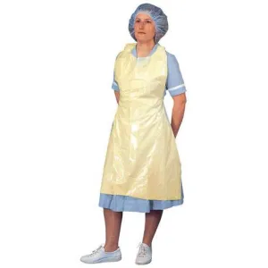 Disposable Polythene Aprons - CASE of 1000 in Yellow