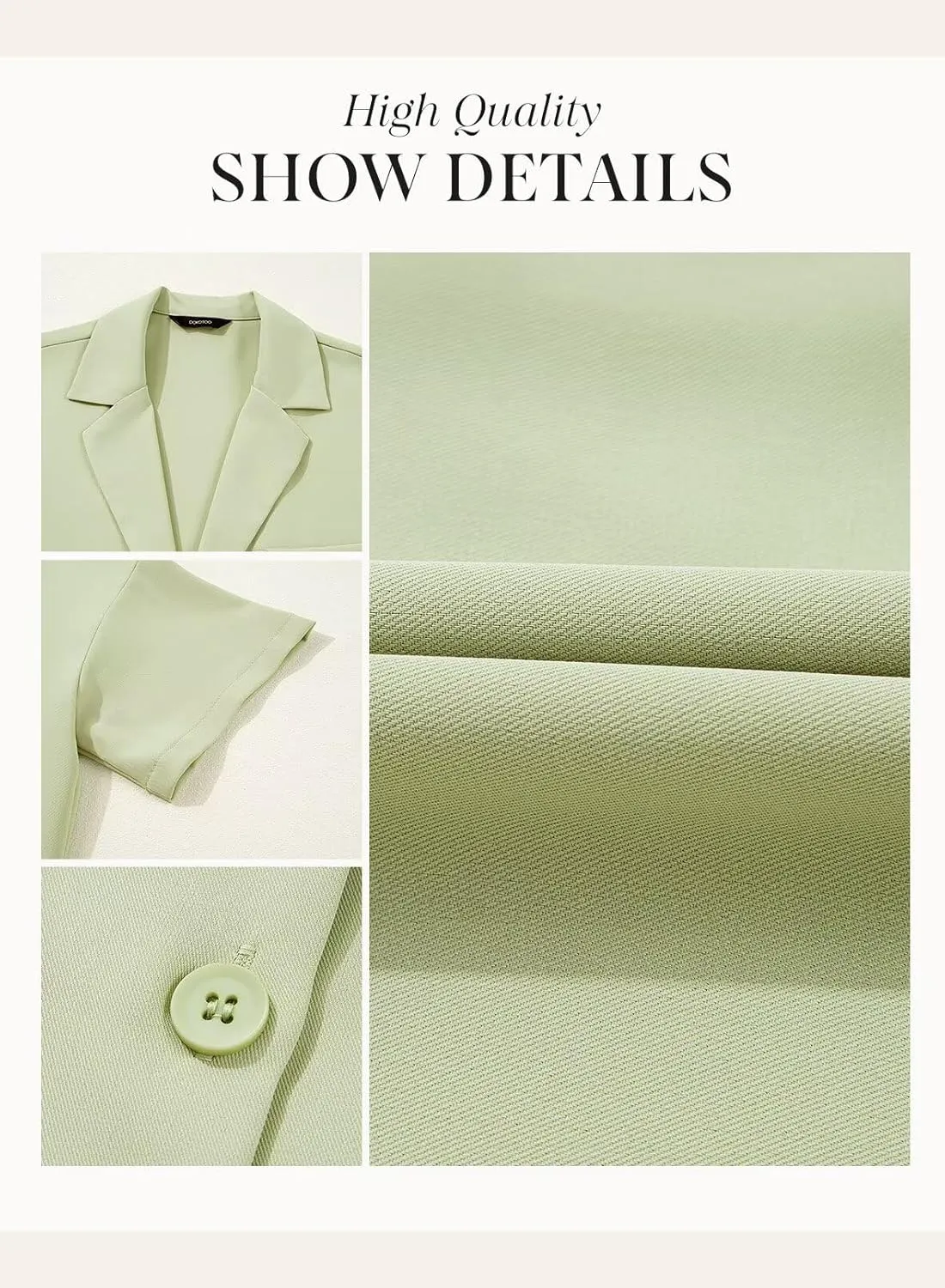 Dokotoo Blazers for Women Business Casual Short Sleeve Lightweight Button Pockets Notched Lapel Collar Work Office Jacket