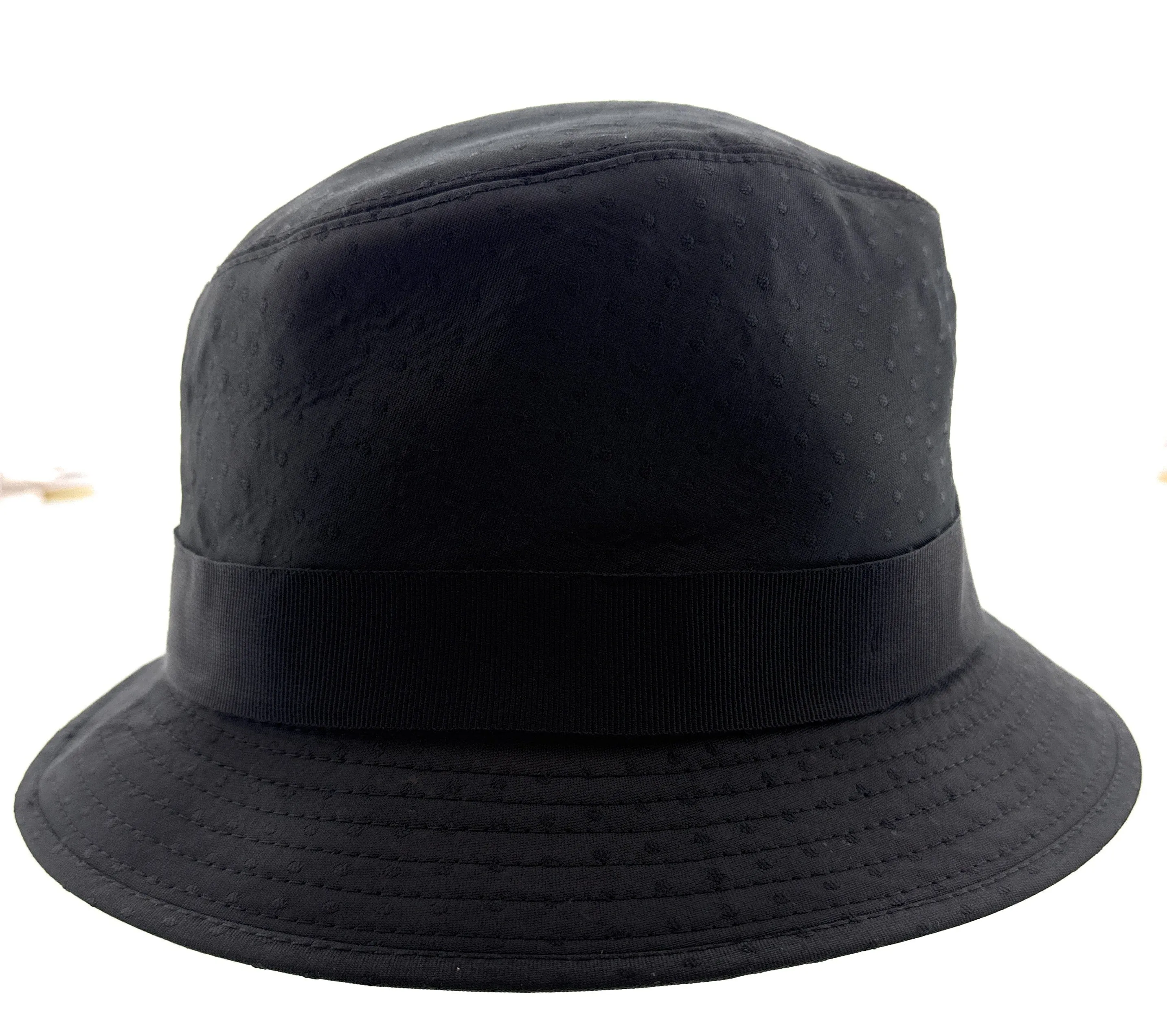 Dolce & Gabbana Black Cotton Blend Bucket with Bow Band -Adult M