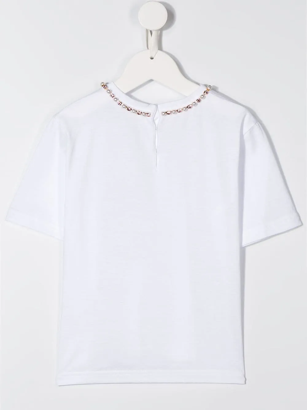 DOLCE & GABBANA KIDS Girls Necklace Detail T-shirt White