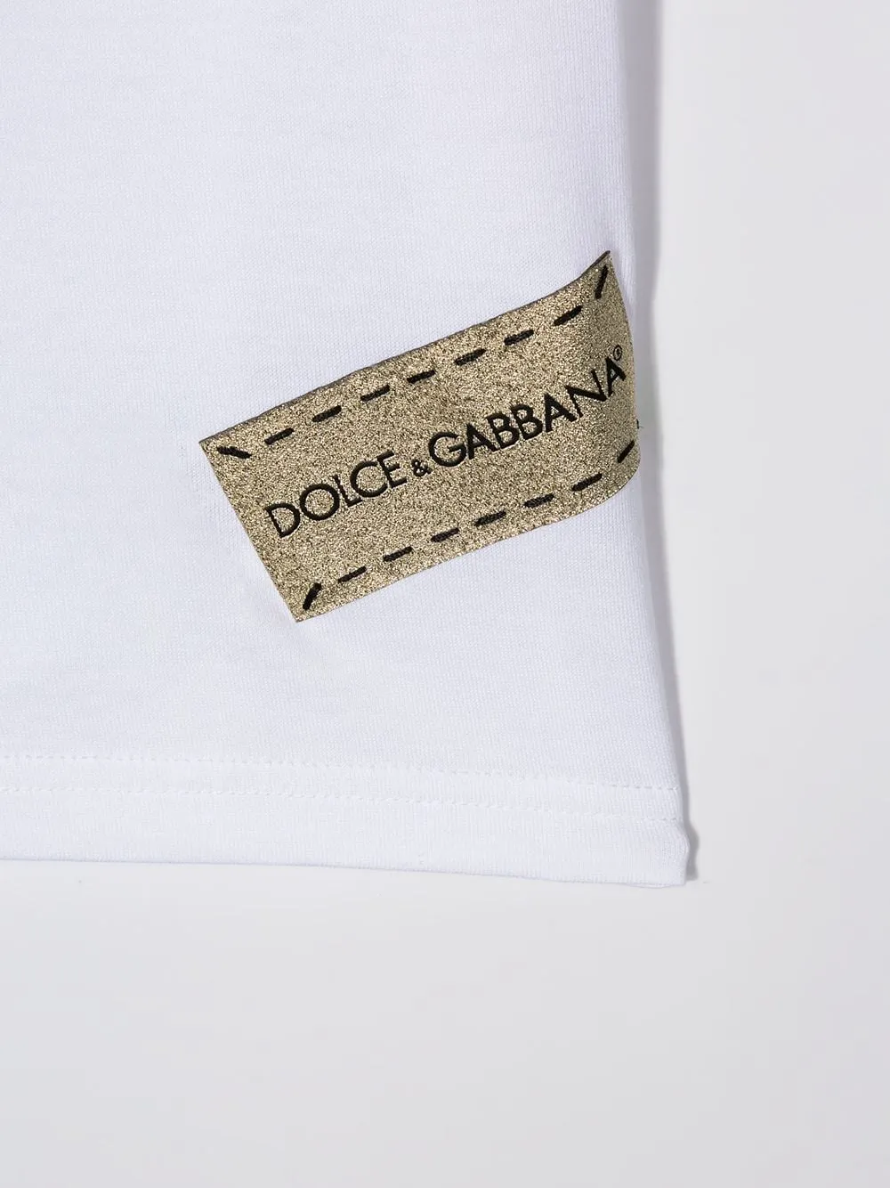 DOLCE & GABBANA KIDS Girls Necklace Detail T-shirt White