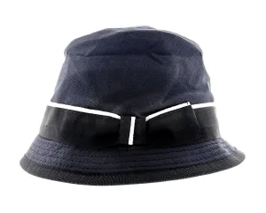 Dolce & Gabbana Men’s Grey Pure Cotton Bucket Hat with Bow Band-Adult M