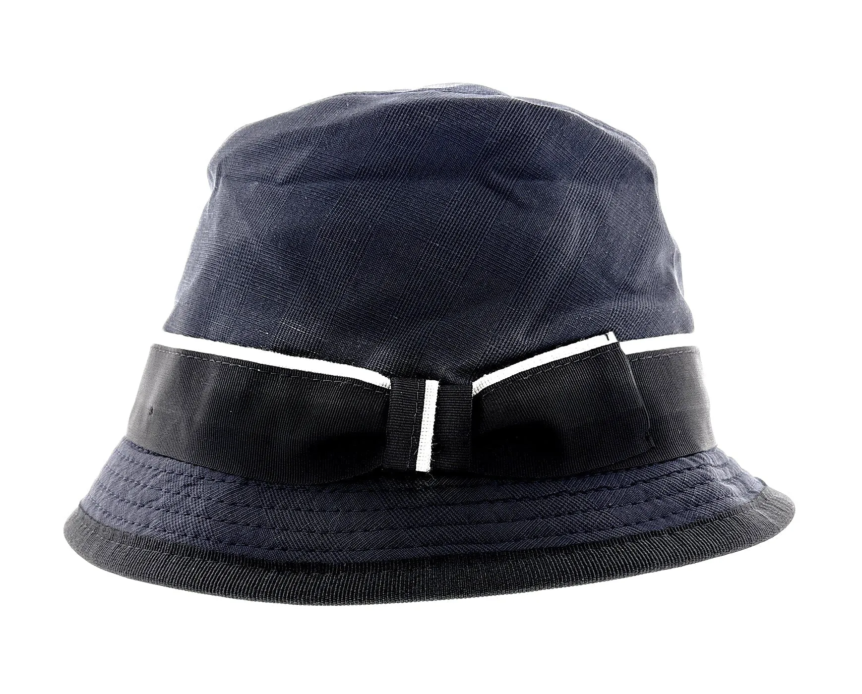 Dolce & Gabbana Men’s Grey Pure Cotton Bucket Hat with Bow Band-Adult M