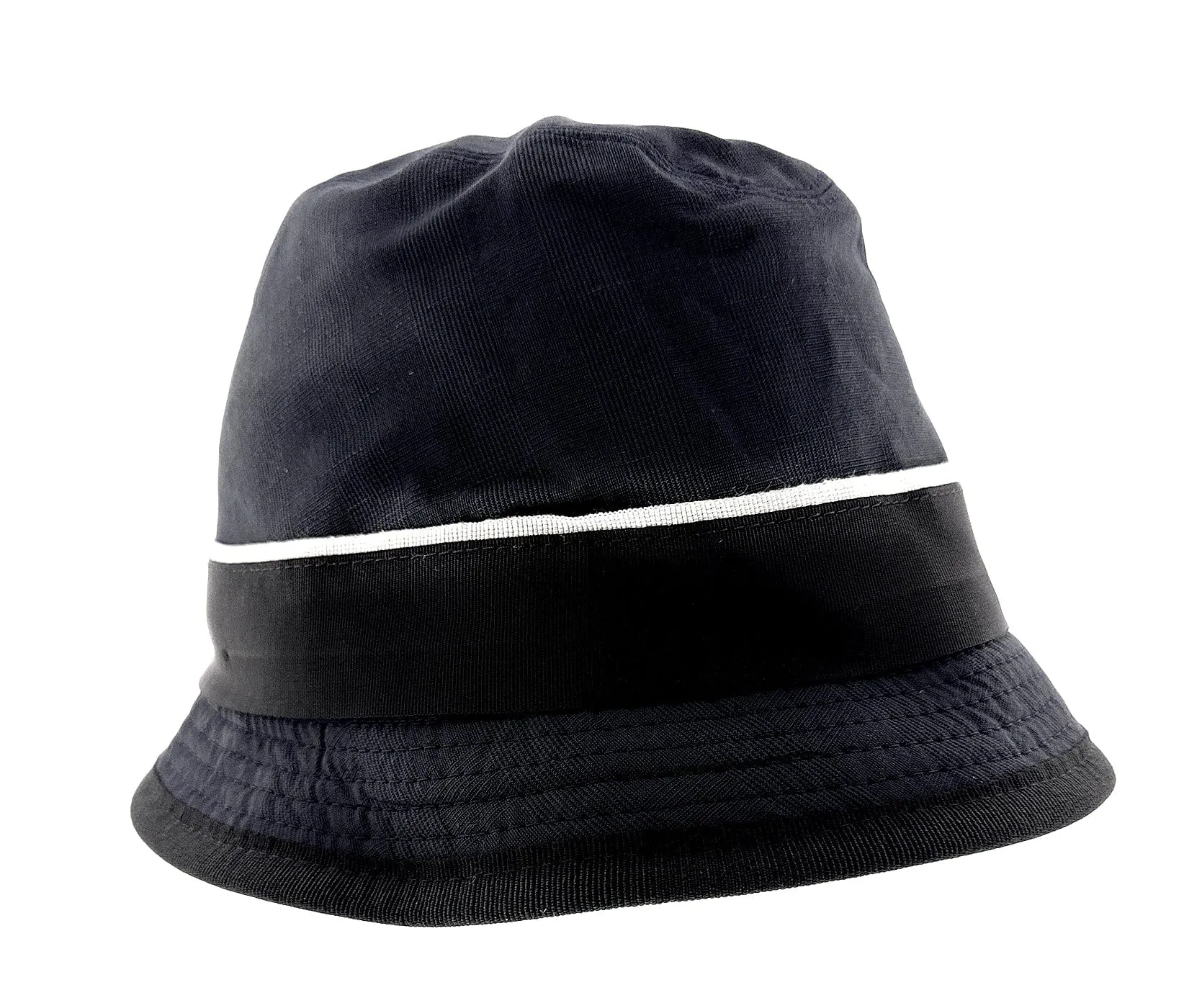 Dolce & Gabbana Men’s Grey Pure Cotton Bucket Hat with Bow Band-Adult M