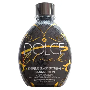 Dolce Black Bronzer Tanning Lotion - Outdoor/Indoor Tanning Lotion for Tattoo & Color Fade Protection - Anti-Orange, Anti-Aging & Anti-Wrinkle Natural Tanning Lotion - for Men & Women