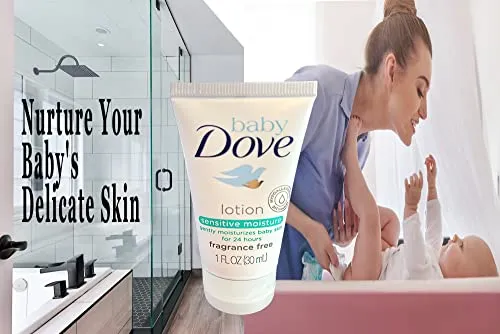 Dovè Báby Lotion Sensitive Moisture 30ml,Travel Size, a mini lotion moisturizer, gentle, hypoallergenic formula is perfect for delicate baby skin, providing long-lasting hydration and nourishment, Pack of 6
