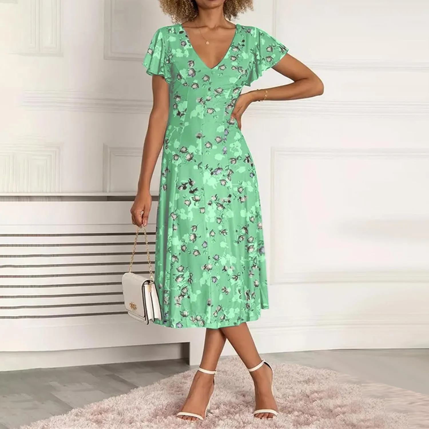 Easter Dress for Women Summer Dresses for Women 2025 Swing Chiffon Dress Fitted Spring Summer