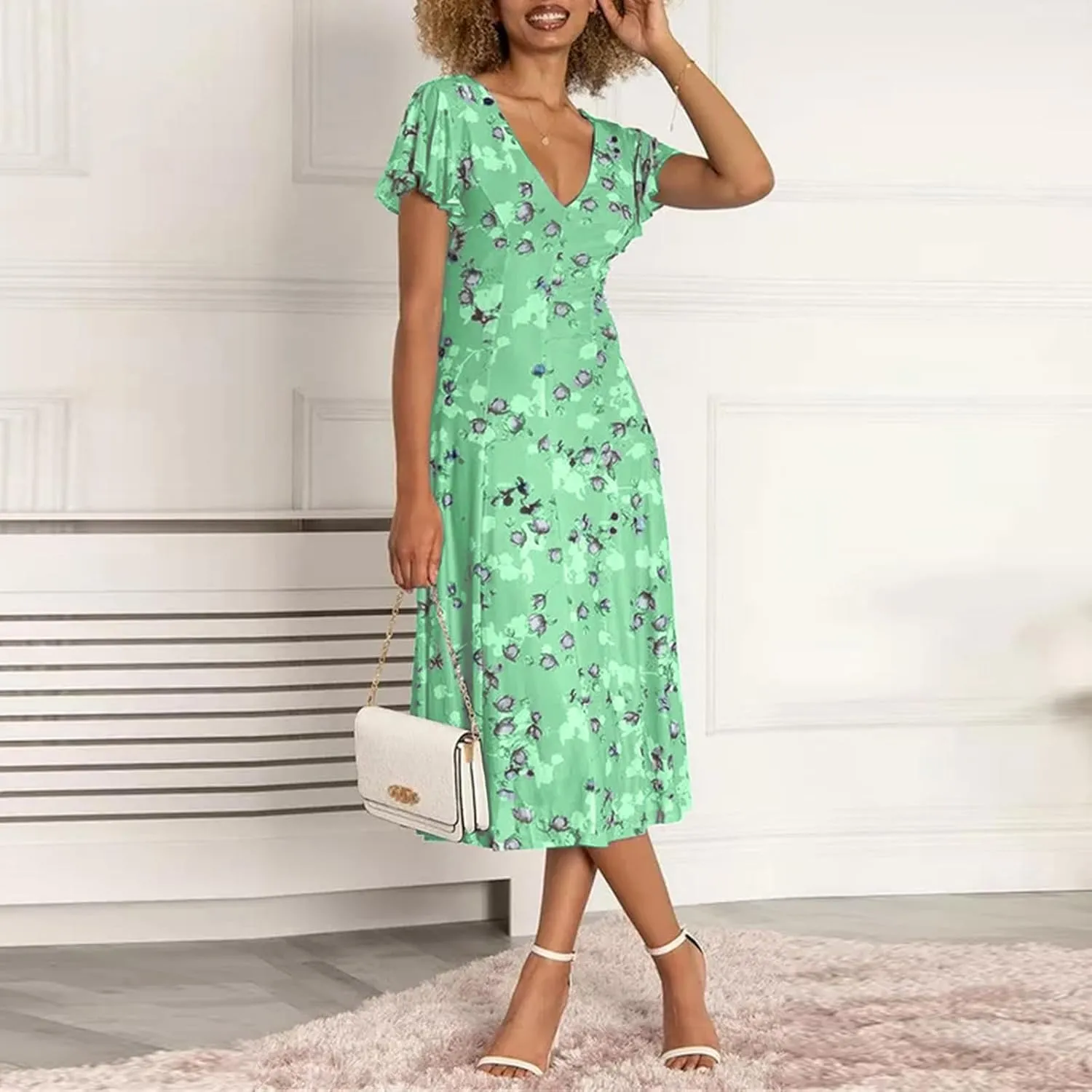 Easter Dress for Women Summer Dresses for Women 2025 Swing Chiffon Dress Fitted Spring Summer