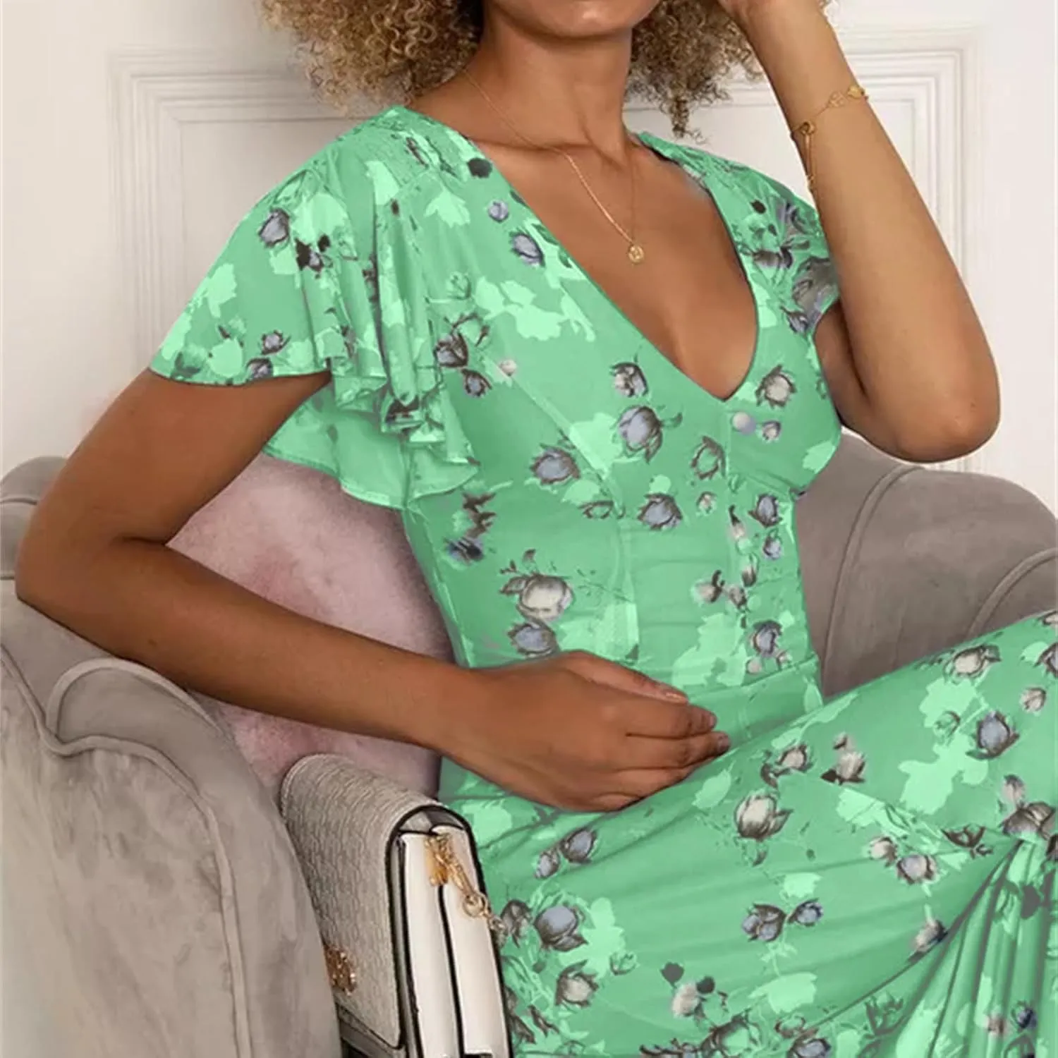 Easter Dress for Women Summer Dresses for Women 2025 Swing Chiffon Dress Fitted Spring Summer