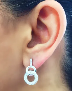 Elegant Link CZ Circle Earrings