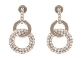 Elegant Link CZ Circle Earrings