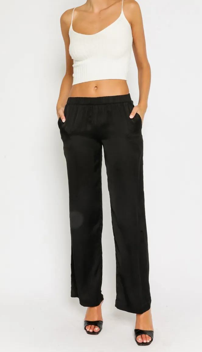 Ella Wide Leg Satin Pants