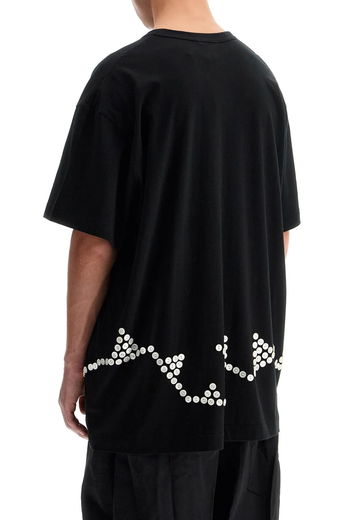 embroidered button-up t PN T017 BLACK