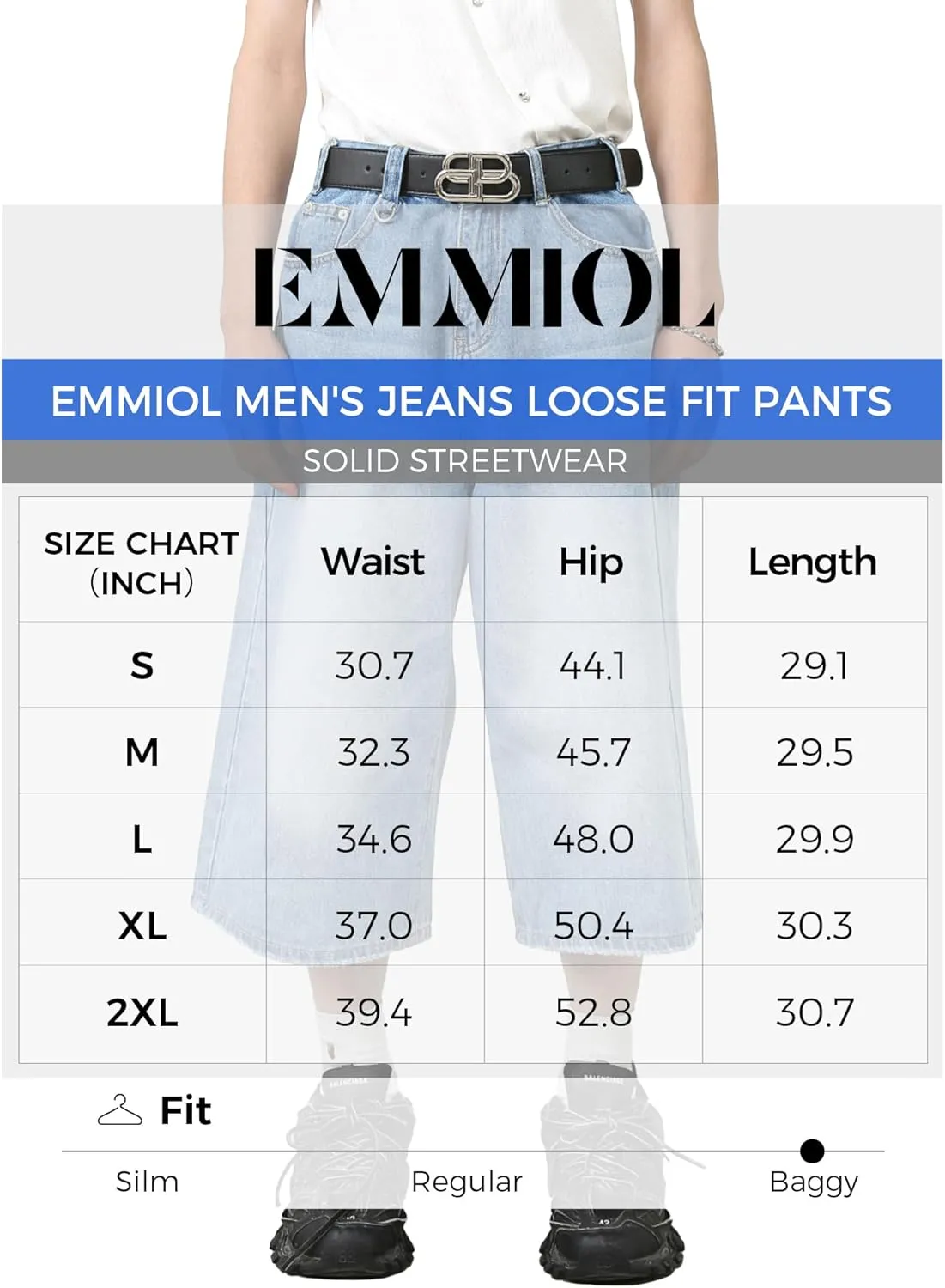EMMIOL Mens Baggy Jean Shorts Loose Fit Denim Shorts Men Summer Casual Jorts Y2k Hip Hop Short Jeans Streetwear Clothes