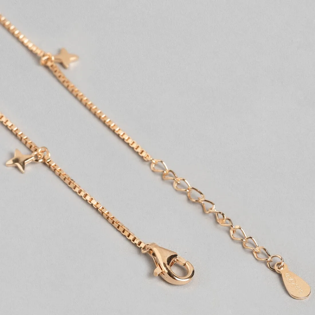 Enchanting Star 925 Silver Anklets In Rose Gold