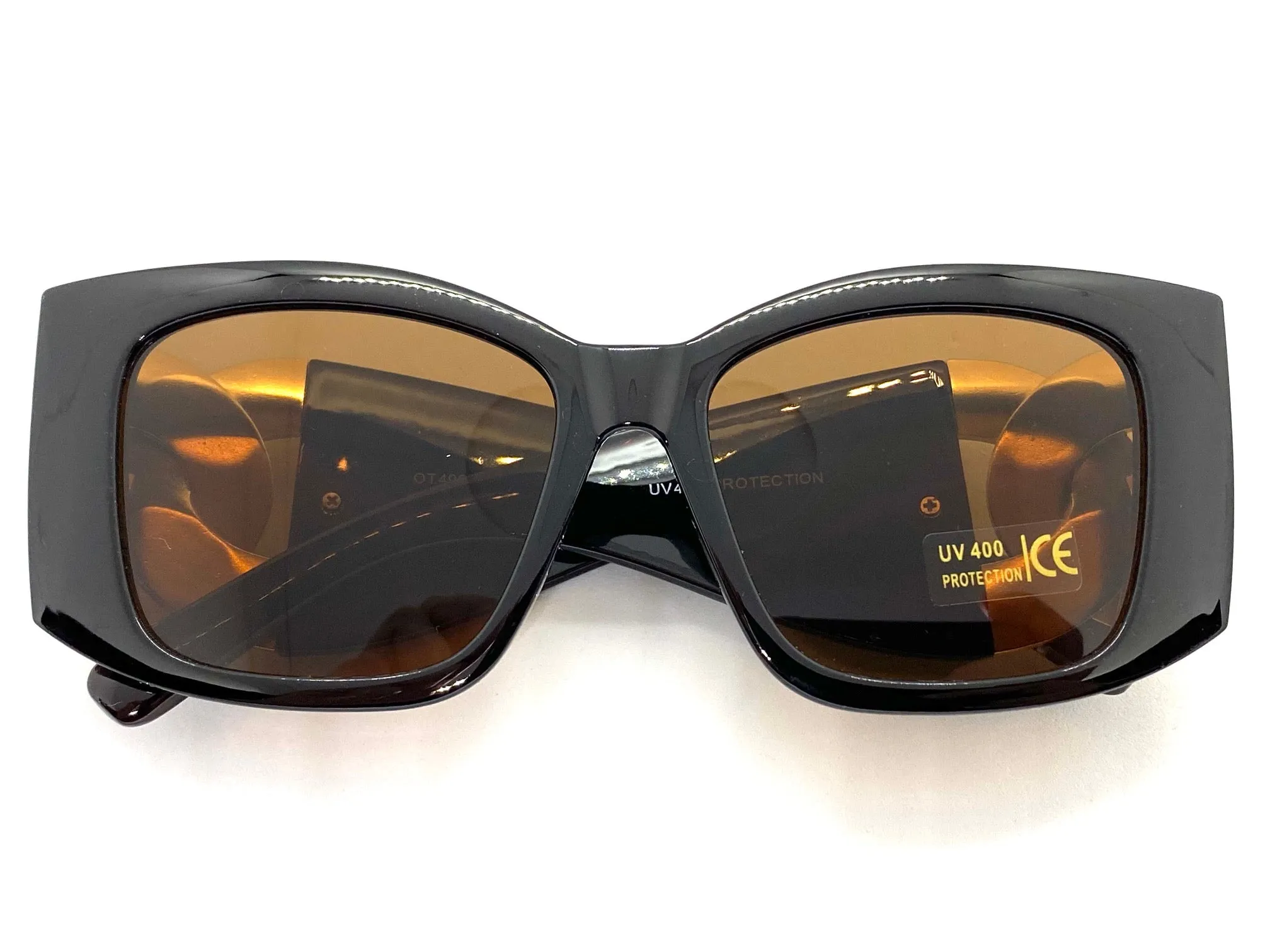 Exaggerated Vintage Retro Cat Eye Style SUNGLASSES Super Thick Dark Brown Frame 49267