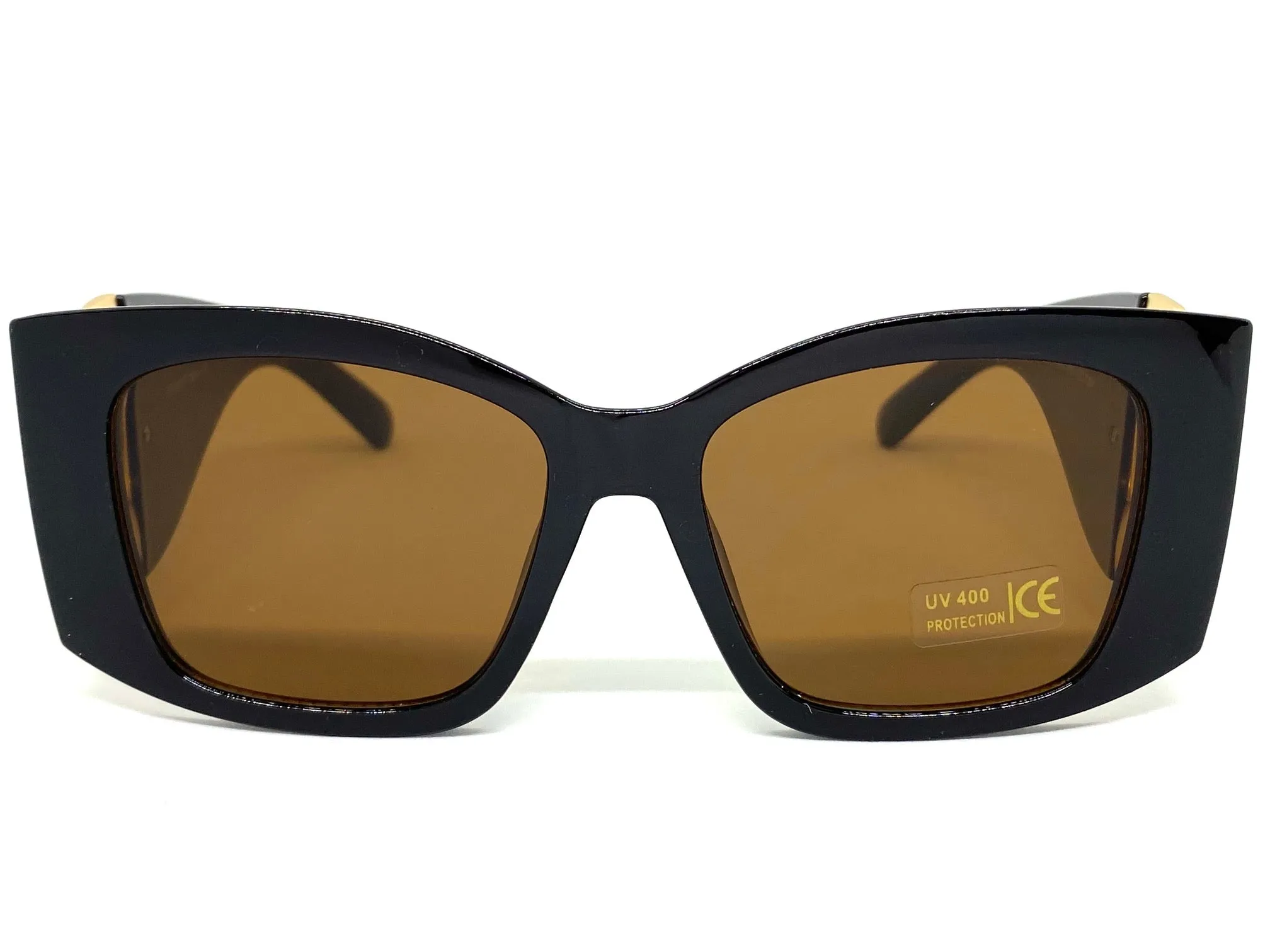 Exaggerated Vintage Retro Cat Eye Style SUNGLASSES Super Thick Dark Brown Frame 49267