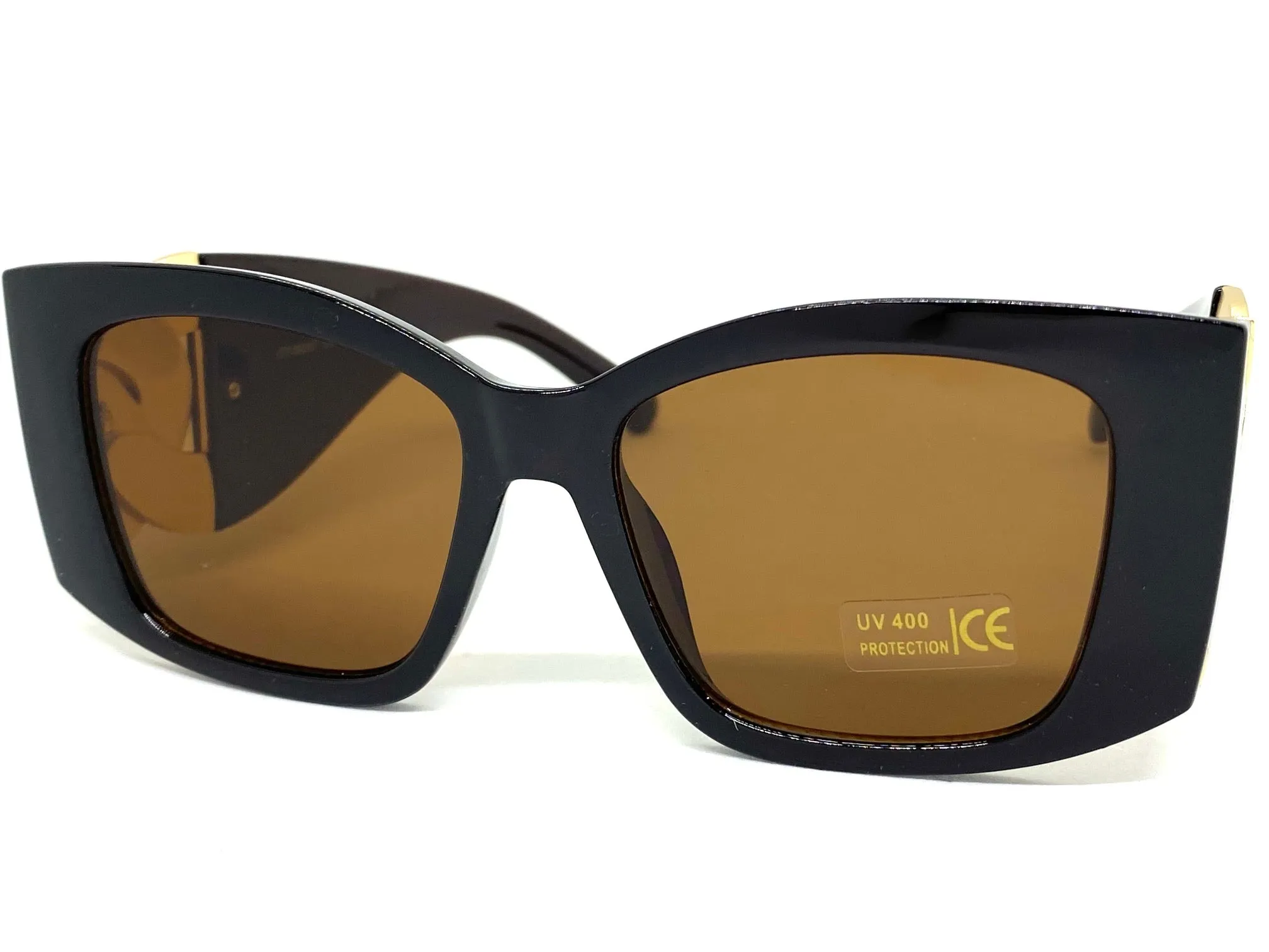 Exaggerated Vintage Retro Cat Eye Style SUNGLASSES Super Thick Dark Brown Frame 49267