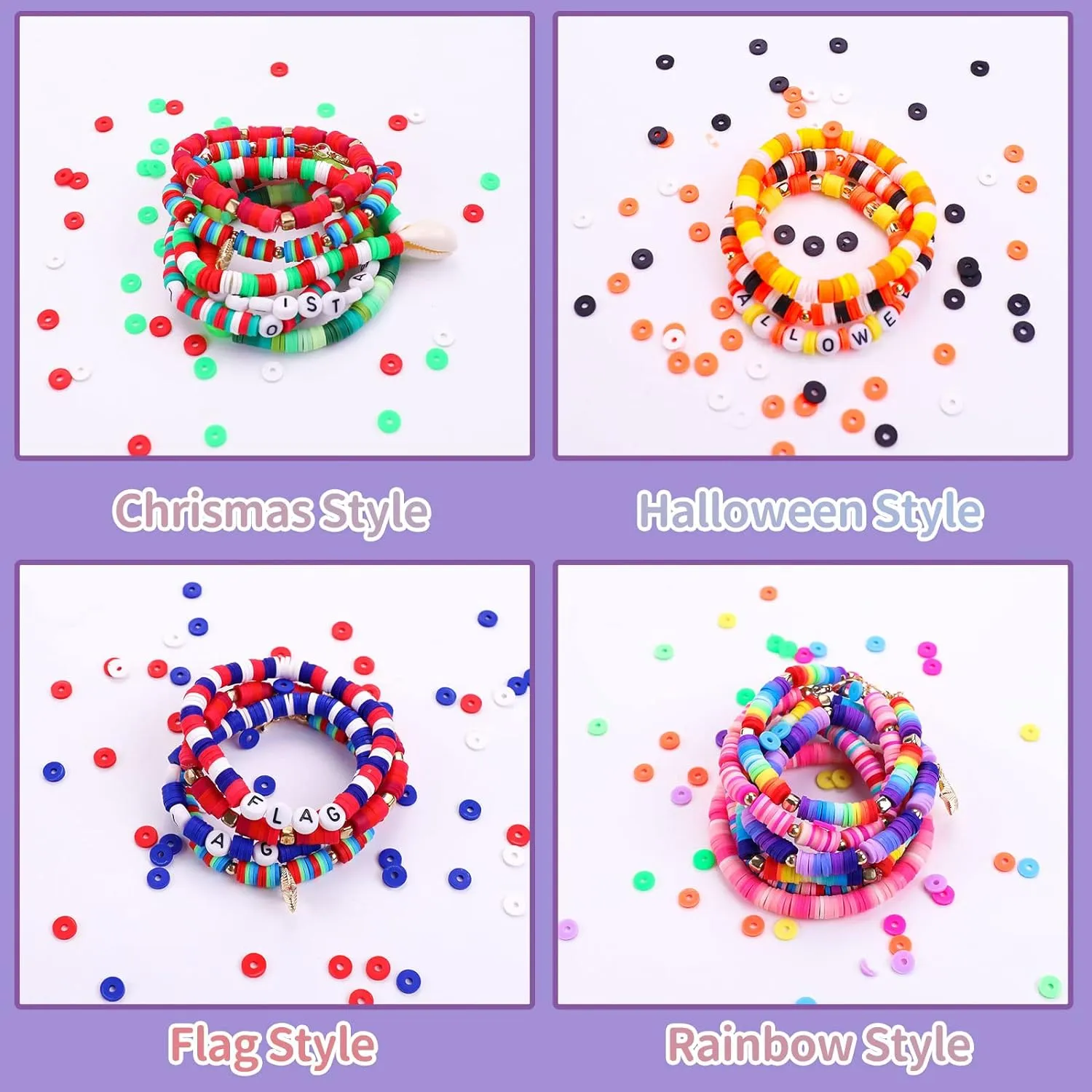 [EXCLUSIVE FREE GIFT] 6600 Clay Beads Bracelet Making Kit - 24 Colors