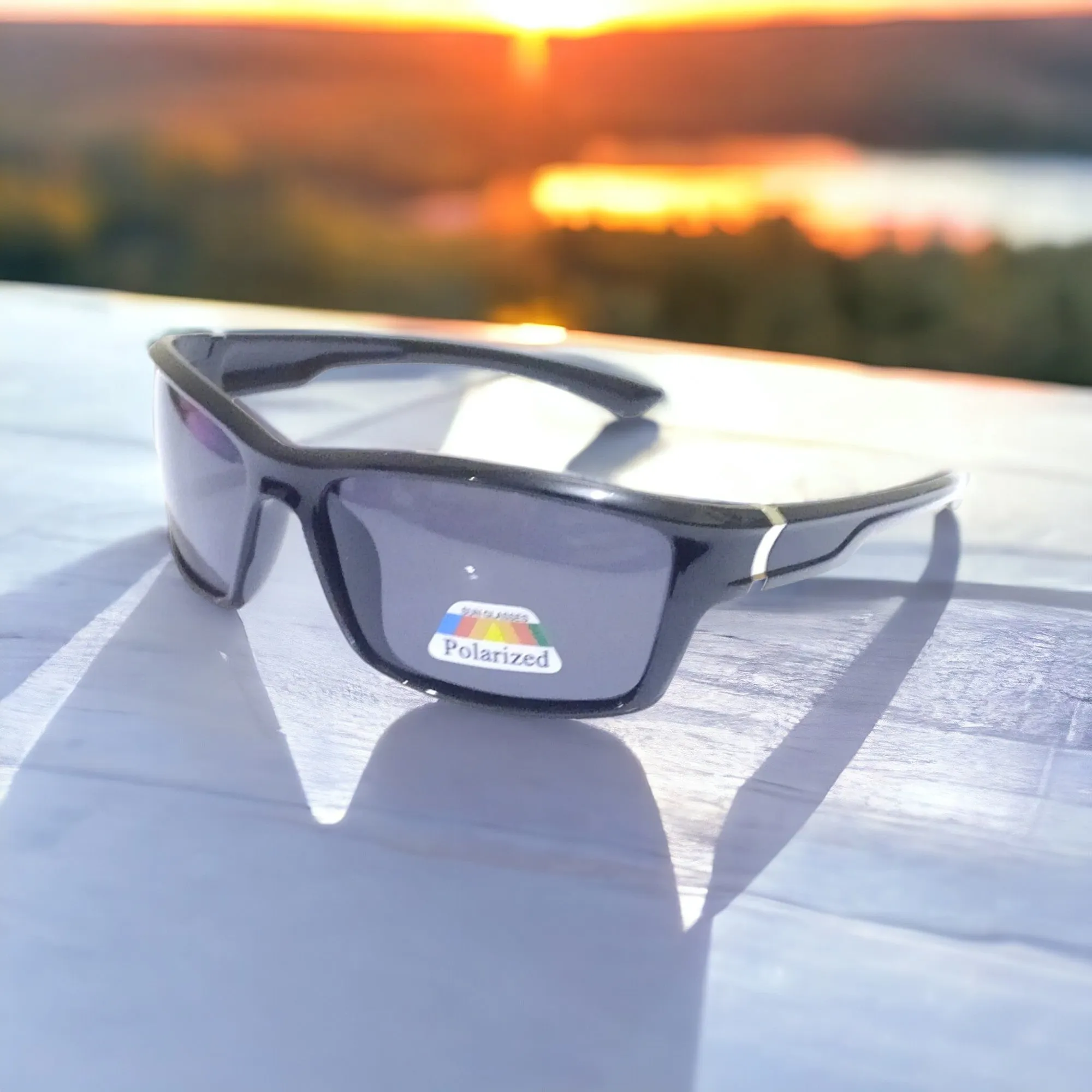 EYESafety Shine Black Polarized Sports Sunglasses 9755BK