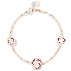 Faberge Rococo 18ct Rose Gold Purple Enamel Bracelet