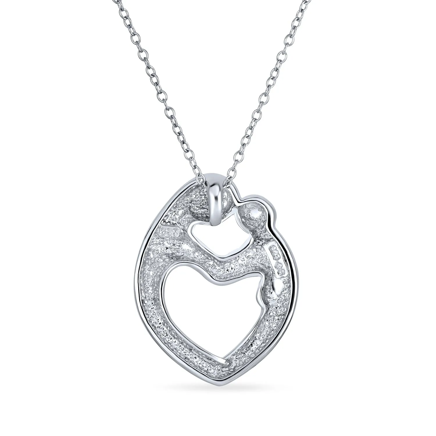Family Heart Pendant Necklace Gold Plated Sterling Silver with Yellow Rose Design