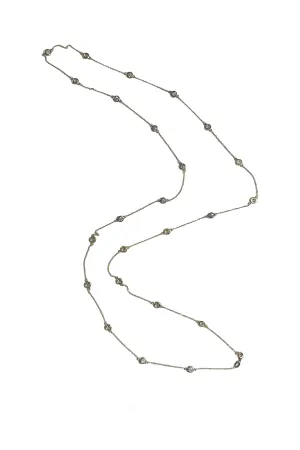 FC Creations Necklace 14K Bezel Diamonds-By-Yard Necklace | Yellow Gold 36 Inch | TW 3.51 Carats