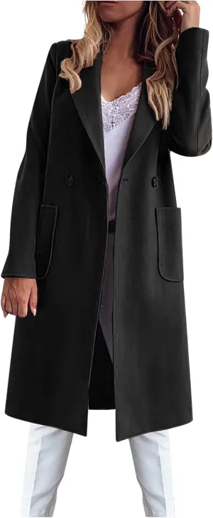Febecool Coats For Women Lapel Collar Jacket Bomber Jacket Warm Coat Blazer Jackets Sweater Coat Button Slim Jacket