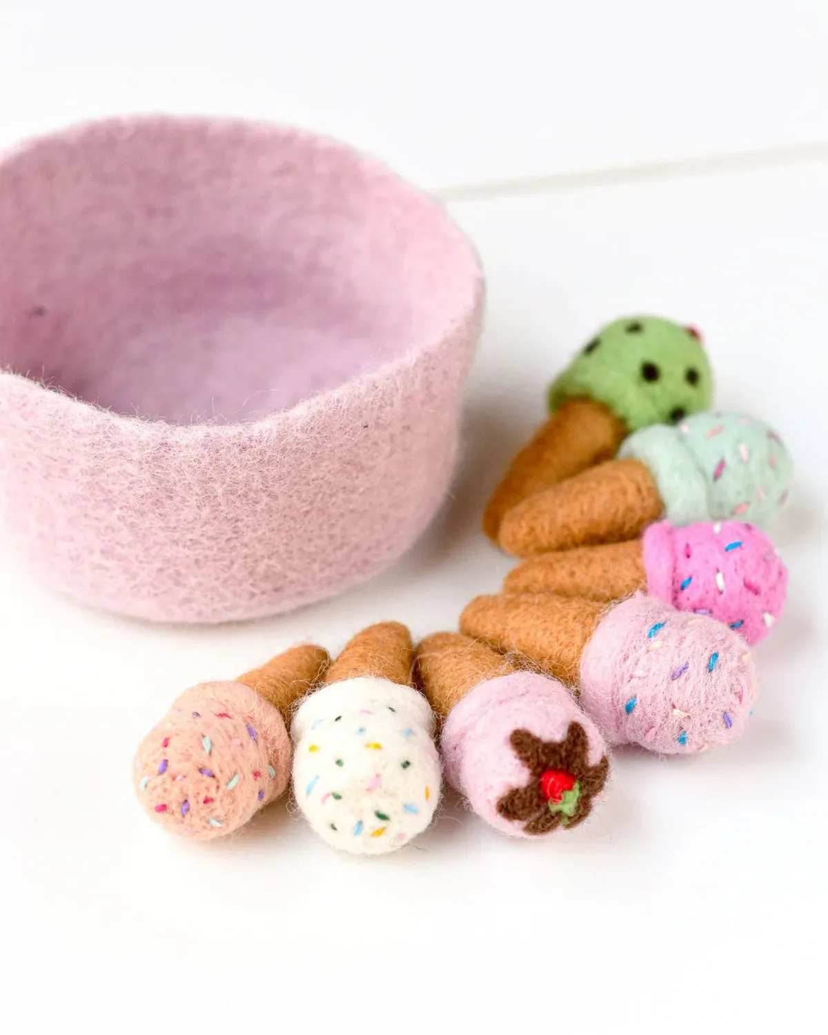 Felt Ice Creams - Strawberry with Sprinkles