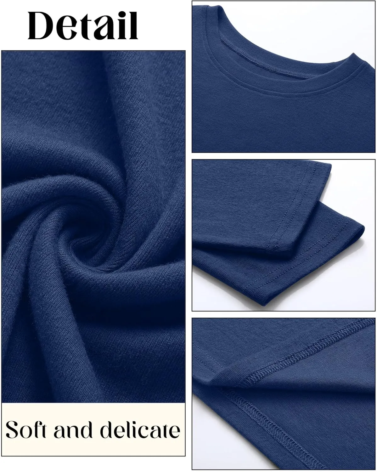 Ficerd 3 Pack Men's Big and Tall Shirts Long Sleeve Cotton Tee Crew Neck Oversize Tops Casual Loose Fit Knitted T Shirts