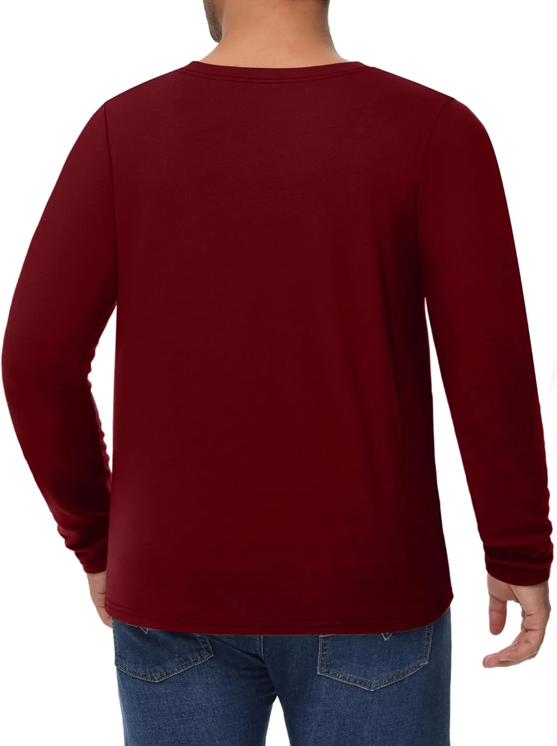 Ficerd 3 Pack Men's Big and Tall Shirts Long Sleeve Cotton Tee Crew Neck Oversize Tops Casual Loose Fit Knitted T Shirts