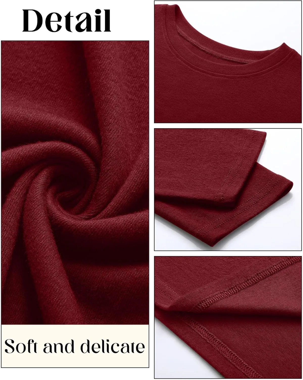 Ficerd 3 Pack Men's Big and Tall Shirts Long Sleeve Cotton Tee Crew Neck Oversize Tops Casual Loose Fit Knitted T Shirts