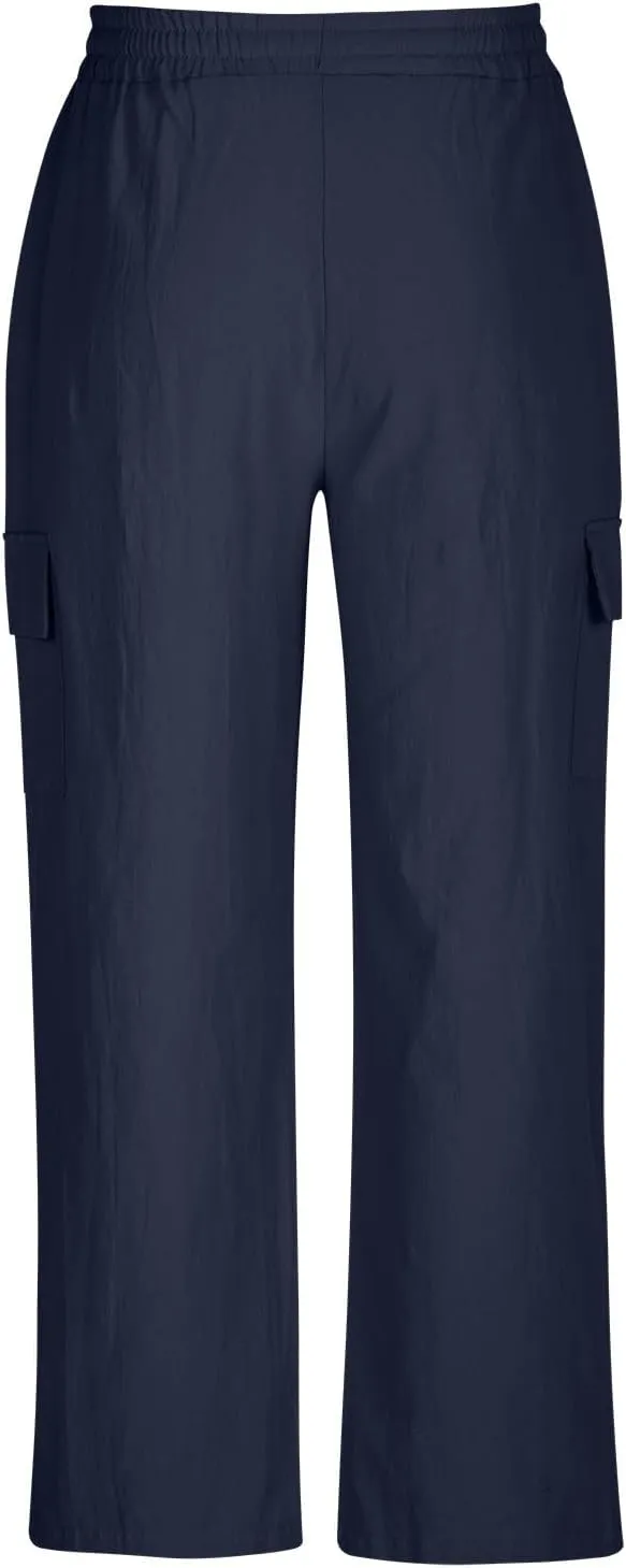 Finelylove Linen Cargo Pants for Men Summer Casual Relaxed Fit Elastic Waist Vacation Beach Pants Yoga Travel Lounge Trouses