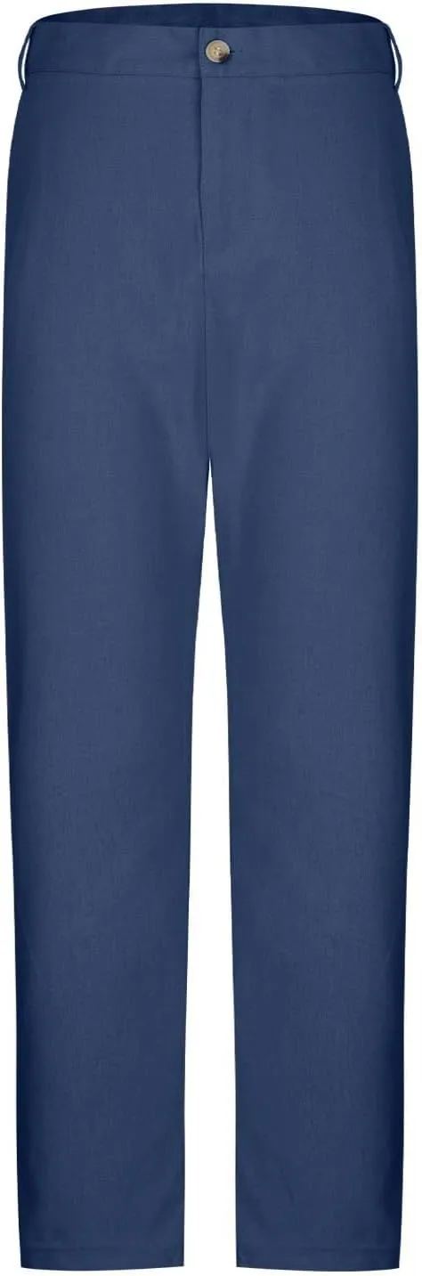 Finelylove Mens Dress Pants Relaxed Fit Casual Cotton Linen Pants Straight Leg Comfy Travel Beach Trousers Vacation Outfits
