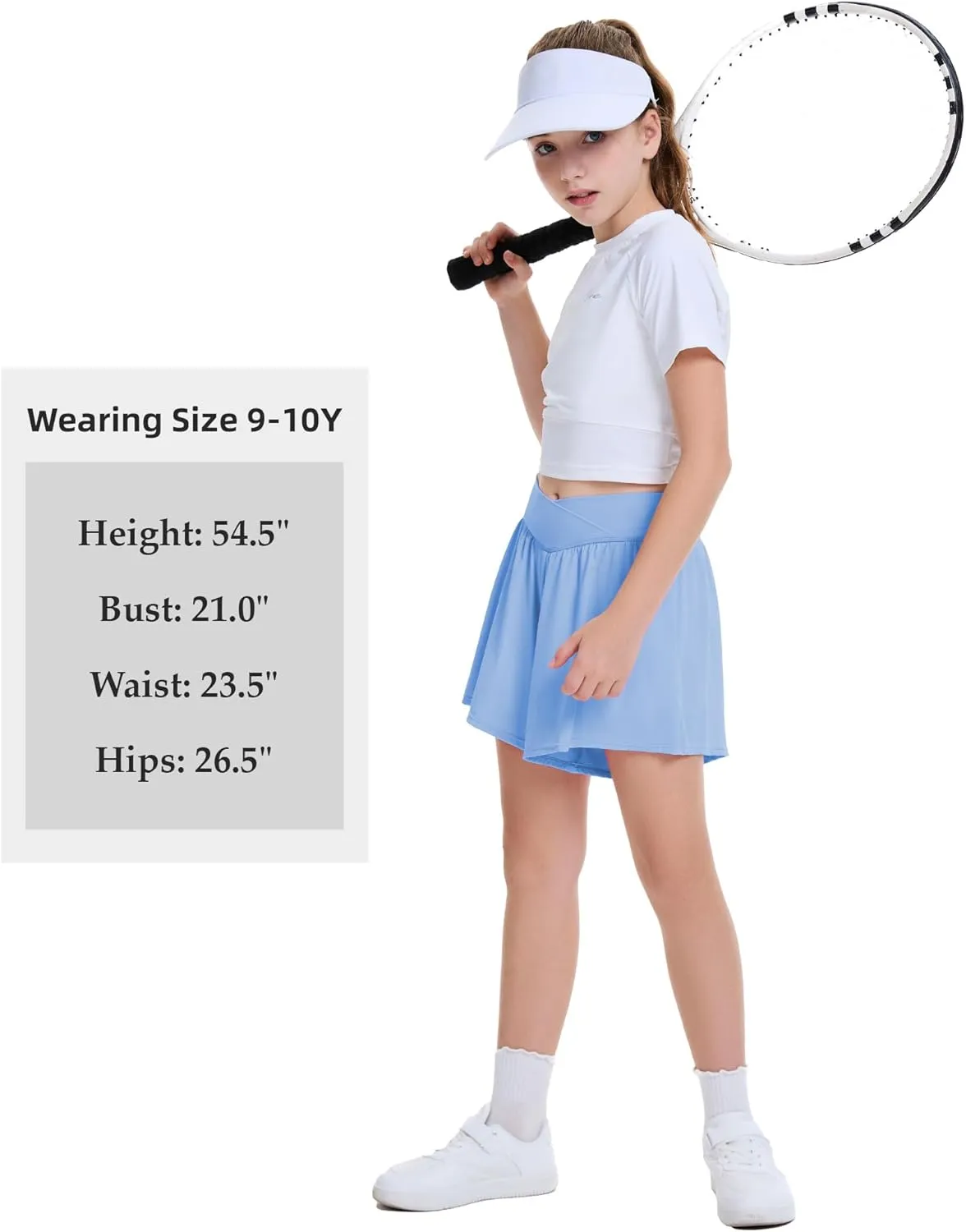 FireSwan Girls Butterfly Shorts Crossover Athletic Shorts with Pockets 2 in 1 Flowy Running Skorts for Teen, Girls, Youth